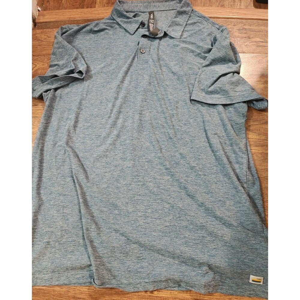 Vuori Mens Gamepoint Polo Shirt Light Blue Short Sleeve V1028 Size XL Golf
